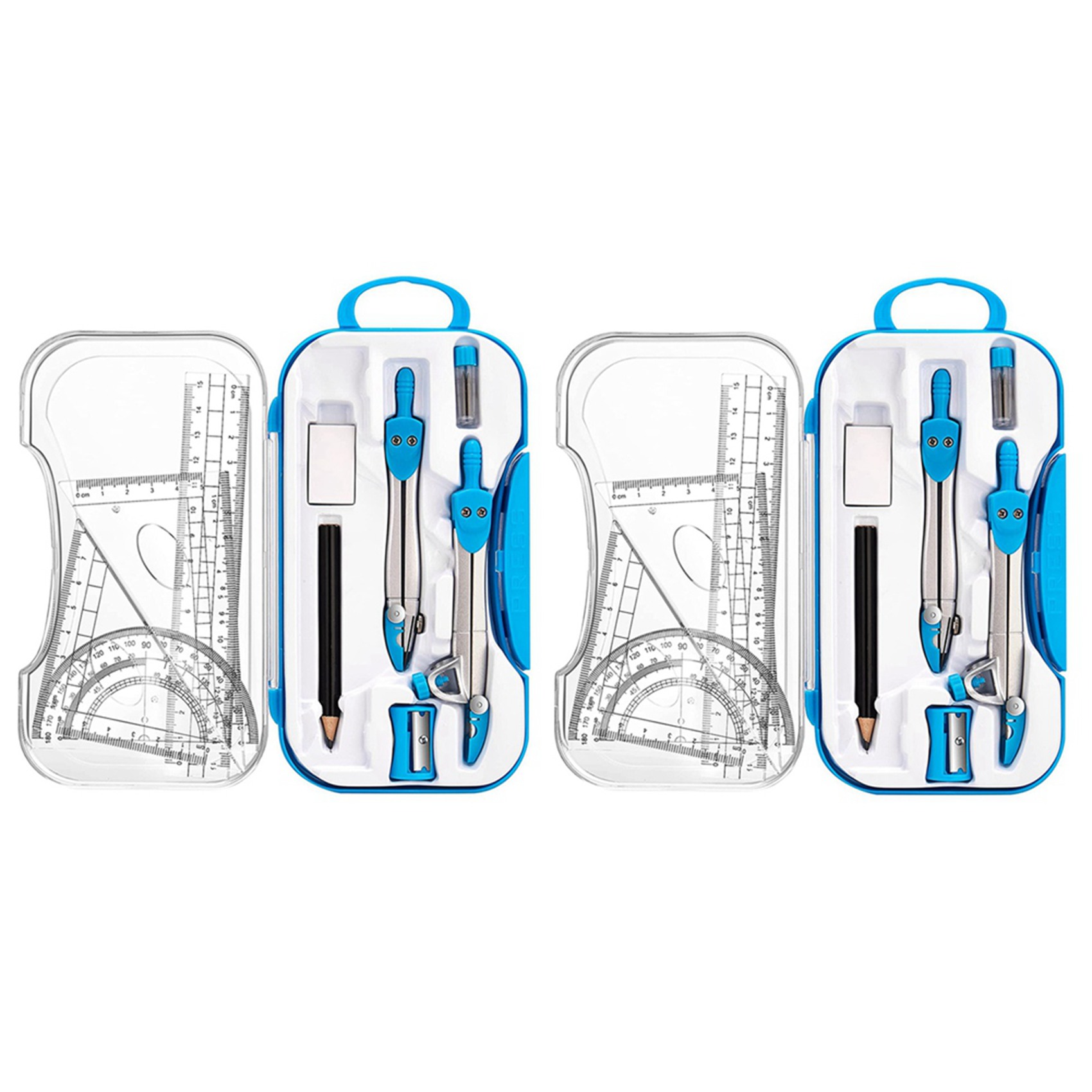 Math Geometry Set With Compass - Kit de material escolar de geometría