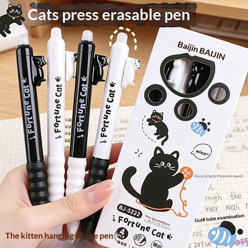 4 bolígrafos de gel borrables  - Retractable Eraser Pen Click reseña y precio