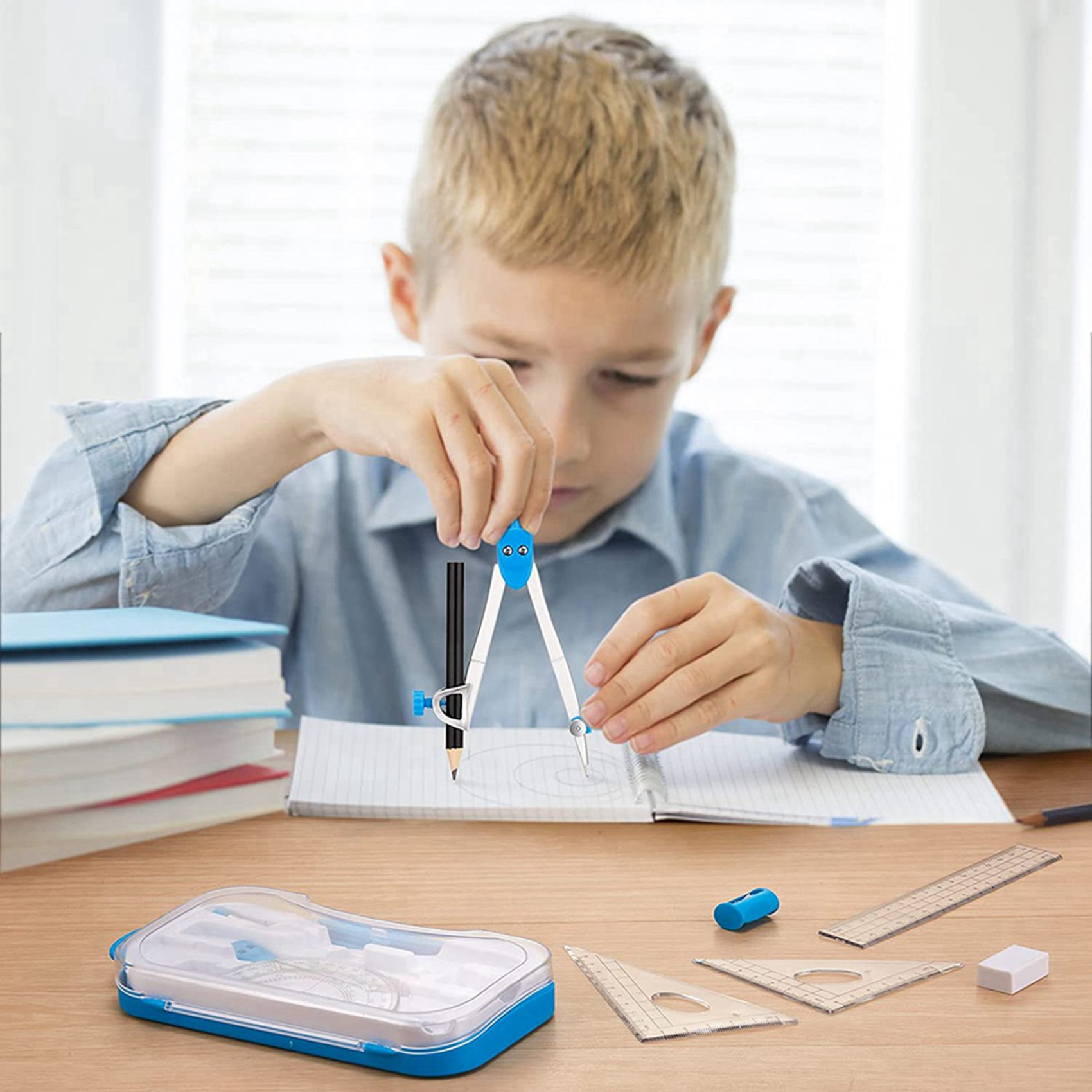 Kit de material escolar de geo - Math Geometry Set With Compass reseña y precio